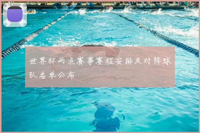 世界杯两点赛事赛程安排及对阵球队名单公布